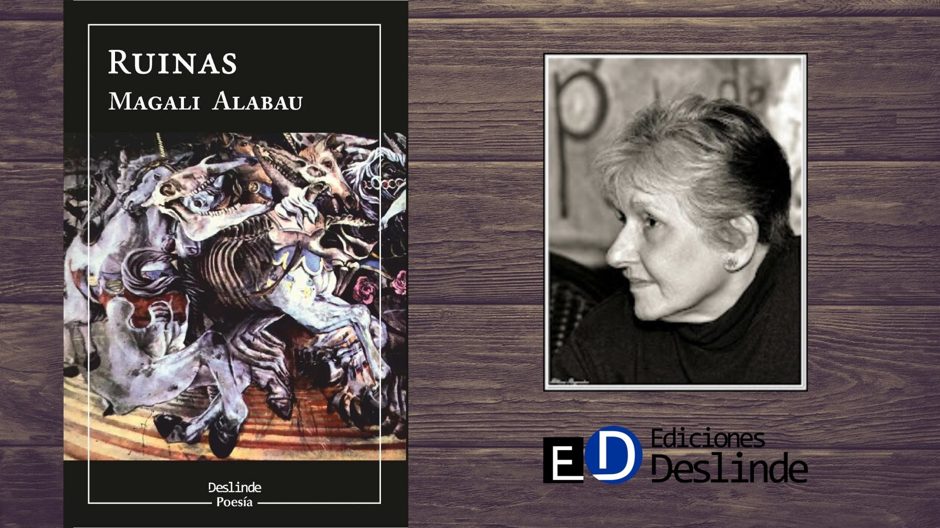 Cubierta del libro "Ruinas" (Ediciones Deslinde, Madrid, 2021), de la cubana Magali Alabau, e imagen de la autora.