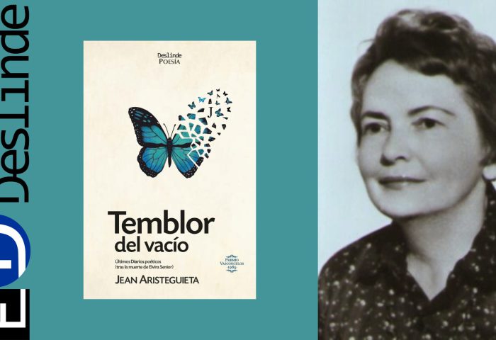 Jean Aristeguieta y cubierta de su libro "Temblor del vacío" (Ediciones Deslinde, Madrid, 2020).