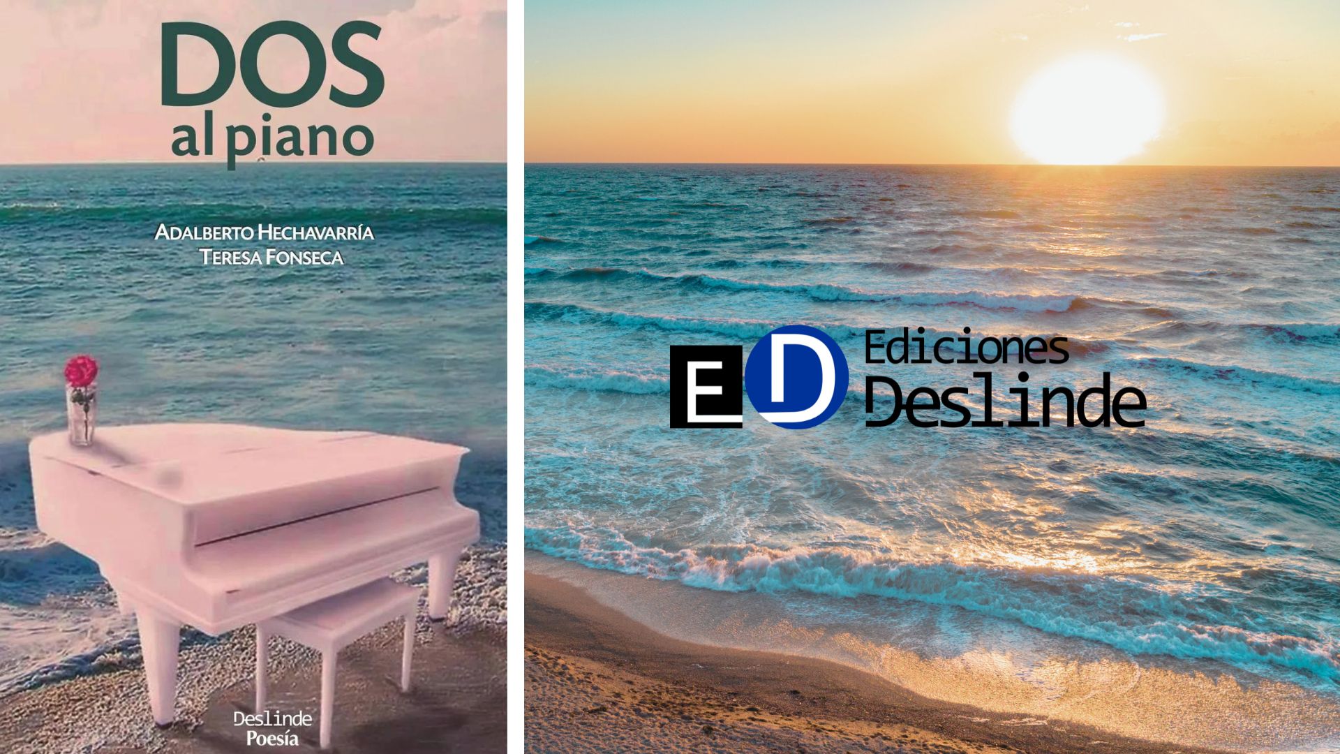 Cubierta del libro "Dos al piano" (Ediciones Deslinde, Madrid, 2020), de los poetas cubanos Adalberto Hechavarría y Teresa Fonseca.