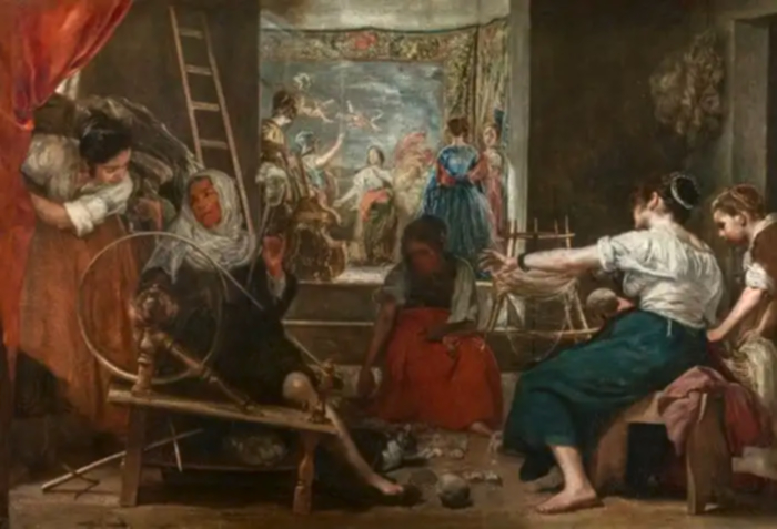 Mujeres del siglo XVII trabajando la costura.
