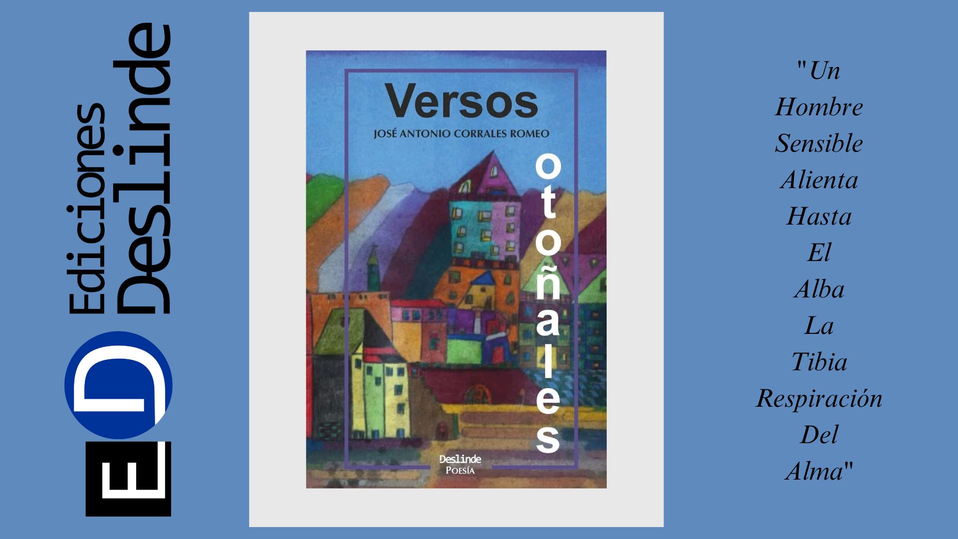 Cubierta de libro "Versos otoñales" (Ediciones Deslinde, Madrid, 2021), de José Antonio Corrales Romeo.